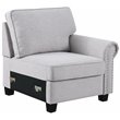 Devion Furniture Polyester Fabric U-Shaped Sectional Sofa in Light Gray
