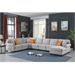 Devion Furniture Polyester Fabric U-Shaped Sectional Sofa in Light Gray