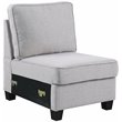 Devion Furniture Polyester Fabric U-Shaped Sectional Sofa in Light Gray