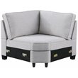 Devion Furniture Polyester Fabric U-Shaped Sectional Sofa in Light Gray