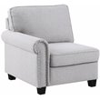 Devion Furniture Polyester Fabric U-Shaped Sectional Sofa in Light Gray