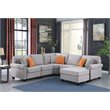 Devion Furniture Polyester Fabric U-Shaped Sectional Sofa in Light Gray