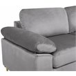 Devion Furniture Modern Velvet Sectional Sofa in Gray/Gold legs