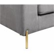 Devion Furniture Modern Velvet Sectional Sofa in Gray/Gold legs