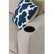 Reversible Fabric Sleeper Sofa Bed & Chaise with Cup Holder-Beige