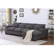 123.24'' Fabric Square Arm Modular Reversible Sectional Sofa & Ottoman-Dark Gray