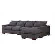 123.24'' Fabric Square Arm Modular Reversible Sectional Sofa & Ottoman-Dark Gray