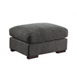 Reversible Modular Sectional Fabric Sofa With Two Ottoman-Dark Gray