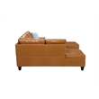 Devion Furniture Faux Leather Sectional Sofa with Ottoman-Brown