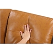 Devion Furniture Faux Leather Sectional Sofa with Ottoman-Brown