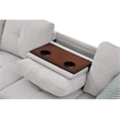 Devion Furniture Polyester Fabric Sectional Sofa with Ottoman-Light Gray