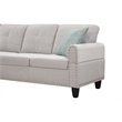 Devion Furniture Polyester Fabric Sectional Sofa with Ottoman-Light Gray