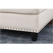 Devion Furniture Polyester Fabric Sectional Sofa with Ottoman-Beige