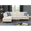Devion Furniture Polyester Fabric Sectional Sofa with Ottoman-Beige