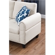 Devion Furniture Polyester Fabric Sectional Sofa with Ottoman-Beige