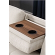 Devion Furniture Polyester Fabric Sectional Sofa with Ottoman-Beige