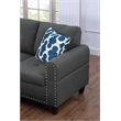 Devion Furniture Polyester Fabric Sectional Sofa with Ottoman-Gray