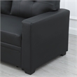 Devion Furniture Faux Leather Reversible Sleeper Sectional Sofa-Black