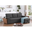 Fabric Reversible Modern Side Compartment Sleeper Sectional Sofa Bed-Dark Gray