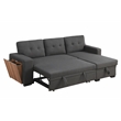 Fabric Reversible Modern Side Compartment Sleeper Sectional Sofa Bed-Dark Gray