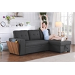 Fabric Reversible Modern Side Compartment Sleeper Sectional Sofa Bed-Dark Gray