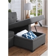 Fabric Reversible Modern Side Compartment Sleeper Sectional Sofa Bed-Dark Gray