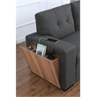 Fabric Reversible Modern Side Compartment Sleeper Sectional Sofa Bed-Dark Gray