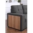 Fabric Reversible Modern Side Compartment Sleeper Sectional Sofa Bed-Dark Gray