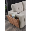 Fabric Reversible Modern Side Compartment Sleeper Sectional Sofa Bed-Light Gray