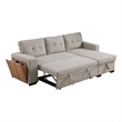 Fabric Reversible Modern Side Compartment Sleeper Sectional Sofa Bed-Light Gray