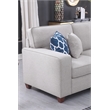Devion Furniture 7-Piece Upholstered Fabric Sectional with Ottoman in Light Gray