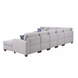 Devion Furniture 8-Piece Upholstered Fabric Sectional with Chaise in Light Gray