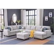 Devion Furniture 8-Piece Upholstered Fabric Sectional with Chaise in Light Gray