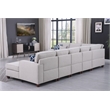 Devion Furniture 8-Piece Upholstered Fabric Sectional with Chaise in Light Gray