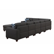 Devion Furniture 8-Piece Upholstered Fabric Sectional with Ottoman in Gray