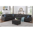 Devion Furniture 8-Piece Upholstered Fabric Sectional with Ottoman in Gray