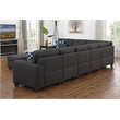 Devion Furniture 8-Piece Upholstered Fabric Sectional with Ottoman in Gray