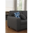 Devion Furniture 8-Piece Upholstered Fabric Sectional with Ottoman in Gray