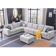 Devion Furniture 8-Piece Upholstered Fabric Sectional with Ottoman in Light Gray