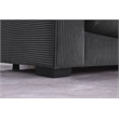 3 - Piece Upholstered Corduroy Sectional Sofa With Chaise- Dark Gray