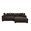 3 - Piece Upholstered Corduroy Sectional Sofa With Chaise-Brown