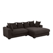 3 - Piece Upholstered Corduroy Sectional Sofa With Chaise-Brown