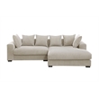 3 - Piece Upholstered Corduroy Sectional Sofa With Chaise-Beige