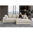 3 - Piece Upholstered Corduroy Sectional Sofa With Chaise-Beige