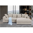 3 - Piece Upholstered Corduroy Sectional Sofa With Chaise-Beige