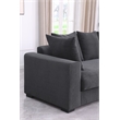 4-Piece Upholstered Corduroy Sectional Sofa With Chaise & Ottoman-Dark Gray