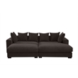 4-Piece Upholstered Corduroy Sectional Sofa With Chaise & Ottoman-Brown