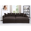 4-Piece Upholstered Corduroy Sectional Sofa With Chaise & Ottoman-Brown