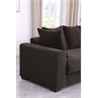 4-Piece Upholstered Corduroy Sectional Sofa With Chaise & Ottoman-Brown