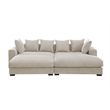 4-Piece Upholstered Corduroy Sectional Sofa With Chaise & Ottoman-Beige